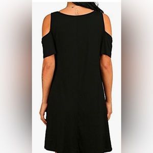 Black mini off the shoulder dress - Medium